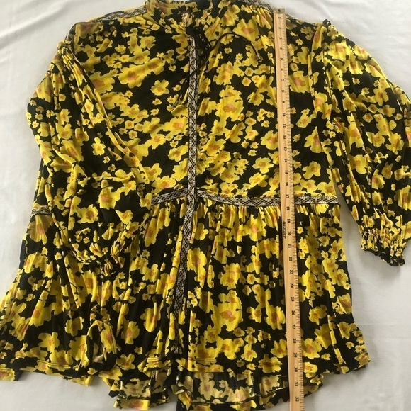 Free People Women's Love Letter Floral Print Tunic Black Size XS - Picture 17 of 17